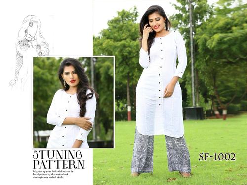 Anmol - Cotton, 45 Inches, White | Elegant Design, Comfortable Fit, Three-Quarter Sleeve Kurta