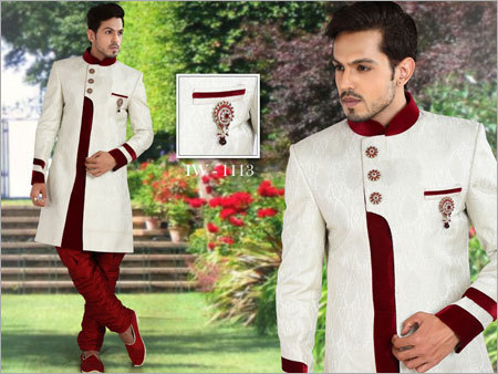 White Designer Indo Western Sherwani