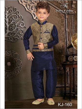 Blue Traditional Kids Sherwani