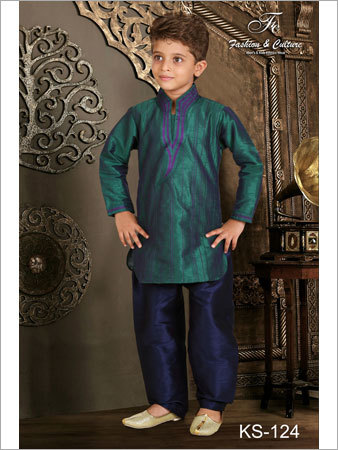 Green Kids Ethnic Kurta Pyjama