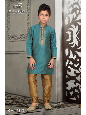 Green Kids Kurta Pyjama