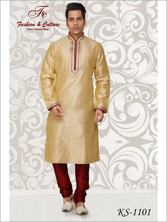 Golden Silk Kurta Pyjama