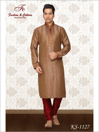 Brown Traditional Mens Kurta Pyjama