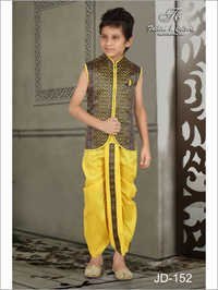 Yellow Traditional Kids Dhoti Kurta