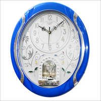 Glass Wall Clock - Glass, 12 Inches, Blue | Artistic Design, Durable Material, Elegant Look, Low Maintenance, Scratch Proof Finish, Quartz Mechanism