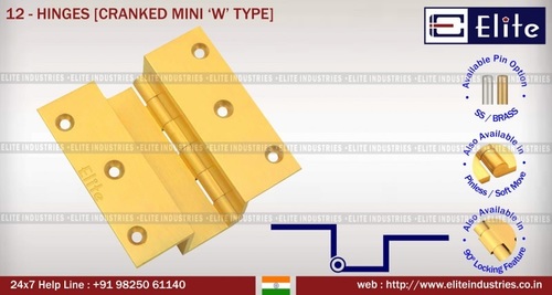 Robust Stainless Steel Hinges Cranked Mini 'W' Type