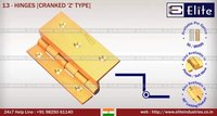 Brass Hinges Cranked 'z' Type - Standard Size, Polished Golden Finish, Corrosion-free Durable Design, Ideal For Industrial Use
