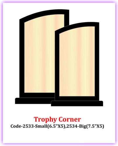 Wooden Trophy & Awards - Wood, 6.5"x5" & 7.5"x5", Beige | Elegant Design, Smooth Finish, Recognition Use