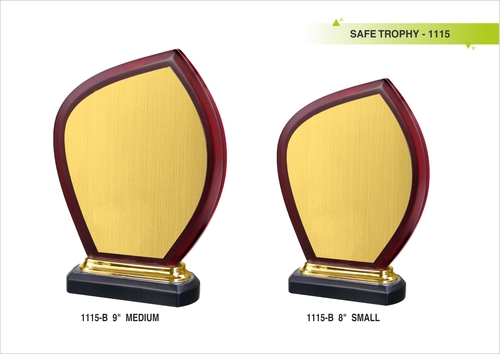 Wooden Trophy & Awards - Wood & Metal, Variable Dimensions, Dark Red | Elegant Design, Polished Finish, Award Recognition