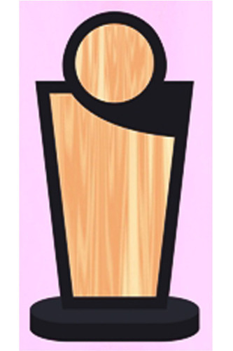 Wooden Trophy & Awards - Wood, Variable Dimensions, Light Brown | Elegant Design, Smooth Finish, Durable, Prestigious Look, Black Paint