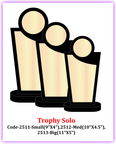 Wooden Trophy & Awards - Wood, 9"x4" to 11"x5", Beige with Black Base | Elegant Design, Smooth Finish, Versatile Sizes