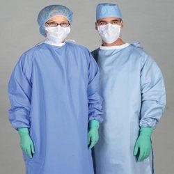 Operation Theatre Gowns - Non-woven Fabric, Multiple Sizes, Light Blue | Tie Closure, Skin-friendly, Lightweight, Neat Stitching, Sterile