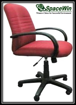 Office Chair - Fabric Metal, Red, Low Back | Revolving, Adjustable, Durable, Comfortable