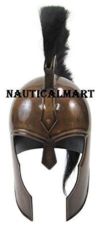 Medieval Armor Trojan War Helmet With Black Plume