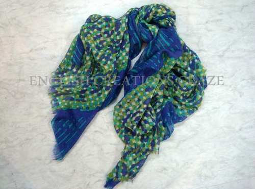 Silk Wool Print Scarves