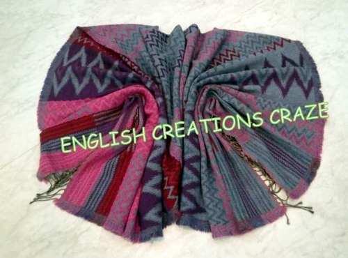 Wool Cotton Jacquard Multi Color Stoles