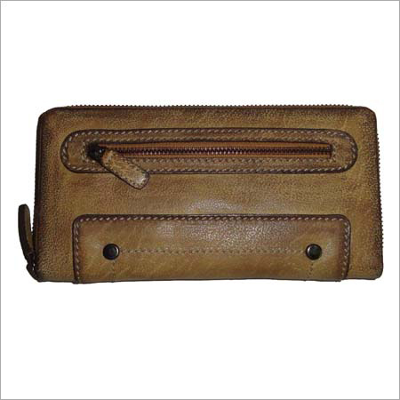 Burnt Vintage Zip around Purse(19.5 X H10 Cm)