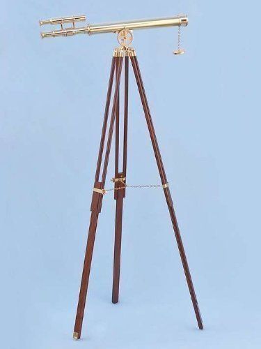 Floor Standing Brass Griffith Double Barrel Telescope, 64"