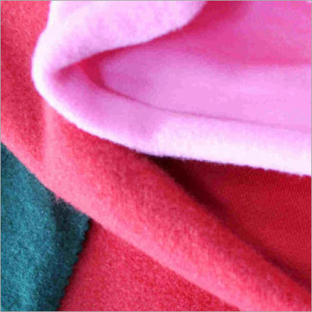 Thread Fleece Fabric - Cotton, 1828.8cm Length, Pink, Red, Blue | Soft, Warm, Light-Weight, Skin Friendly, Plain Pattern