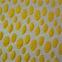 Knit Fabrics - Polyester Cotton Blend, Width 1778-2032mm | Vibrant Yellow & White Jacquard Pattern, Tear Resistant & Colorfast Quality
