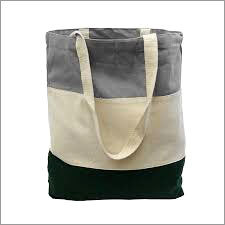 Cloth Bags - Canvas 15x10x5 Inches Grey, Double Stitched, Waterproof Durable Handles