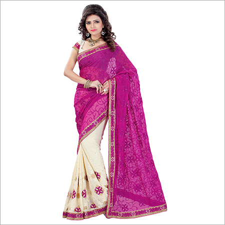 Deep Pink Fancy Designer Sarees