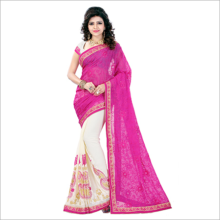 Designer Embroidered printed saree