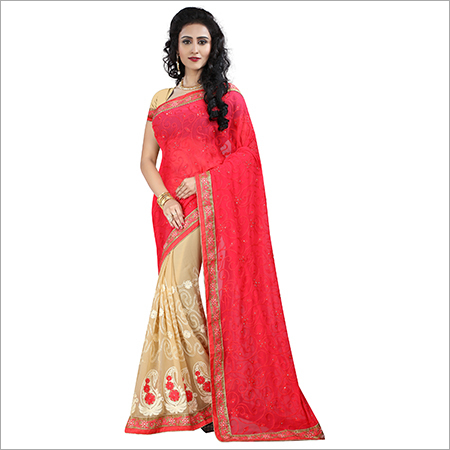 Embroidered georgette saree