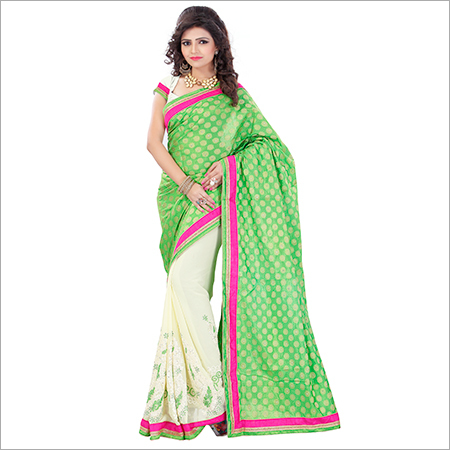 Designer green ethnic saree