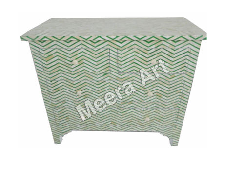 Green Floral Bone Drawer Chest