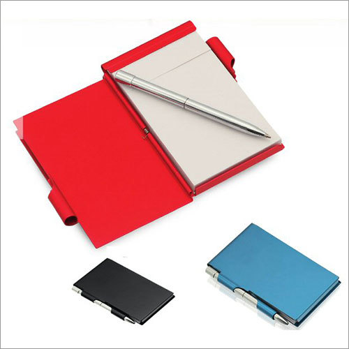 Aluminium Cover Notebook With Pen