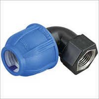 Blue Black Metal Female Thread Elbow Off - Take