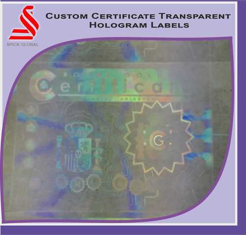 Custom Certificate Holographic Labels Stickers