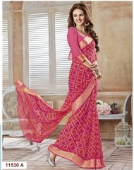 Whimsical Peach Georgette Saree