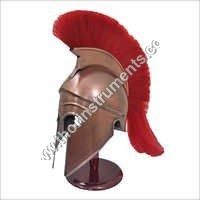 Greek Corinthian Armor Helmet With Stand Red Plume