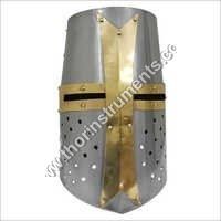 Brass Crusader Knight Helmet