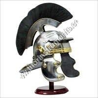 Medieval Roman Centurion Helmet Armor Black Plume