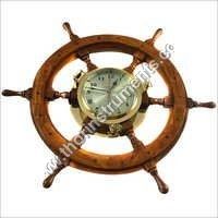 Antique Modern Nautical Ship Wheel Clock