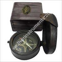 Nautical Compass W/ Leather Case Engraved Working