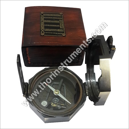 Antique Nautical Compass With Leather Box By THOR INSTRUMENTS CO.