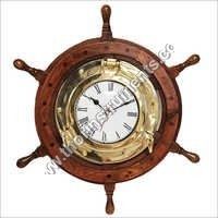 Maritime Pirate Captain Nautical Ship Wheel Clock