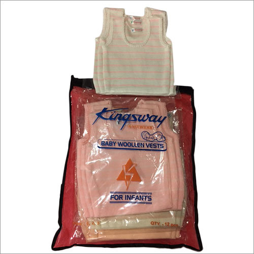 Cream And Pink Baby Woolen Vests