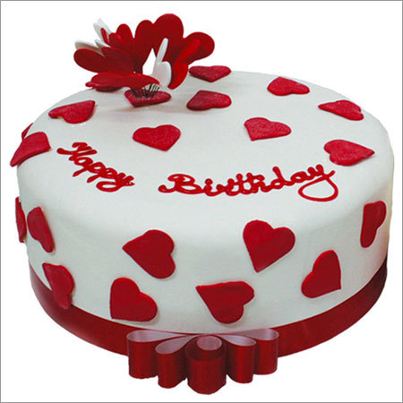 Heart Birthday Cake on Valentine Day