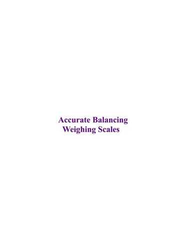 Accurate Balancing Weighing scales