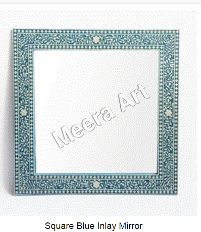 Floral Bone Inlay Arch Mirror Frame