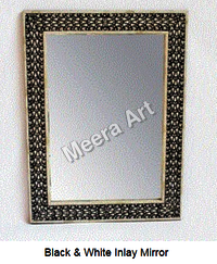Bone Inlay Mirror Frame - Rectangular Shape, Antique Rustic Finish | Low Maintenance, Sturdy Structure, Expertly Crafted