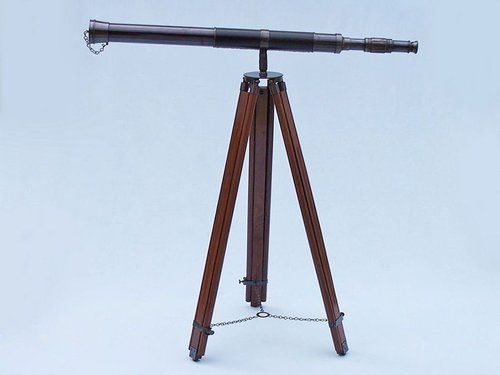 60"Floor Standing Oil Rubbed Bronze Leather Telescope With Tripod Stand