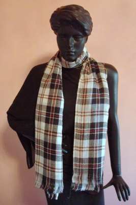 Silk Cashmere Woven Checks & Stripes scarves
