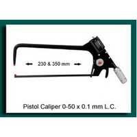 Pistol Caliper - Stainless Steel, 10-50 Millimeter Measurement Range | Black And Silver, Ideal For Laboratory Use