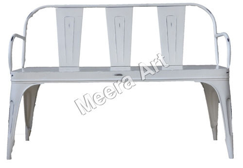 Iron White Chair Three Seater